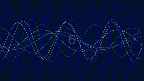 Elegant Abstract Blue Data Wave Flowing Line Technology Background Motion Stock Footage 342115630