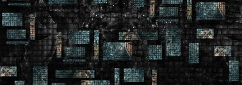 Elegant Abstract Blue Rectangle Shards Flying Vídeo Stock 264160994
