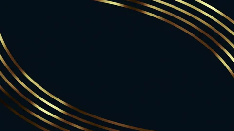 Elegant abstract design featuring smooth curved gold lines on a deep navy Видео 281704996