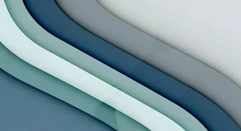 Elegant abstract diagonal wavy layers background in serene blue and gray hu.. Illustrazione stock