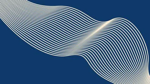 Elegant Abstract Flow Lines On Dark Blue Stock Illustration