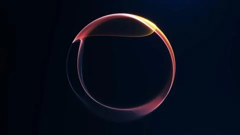 Elegant abstract light circle with warm neon glow on deep background, minim.. Stock Illustration
