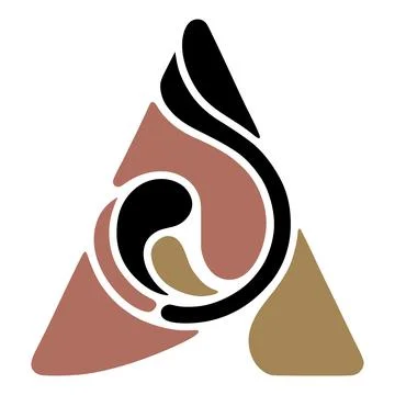 Elegant abstract logo design featuring flowing shapes Stock Illustration