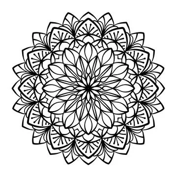 Elegant abstract mandala pattern in circle. Vector illustration. Stock Illustration