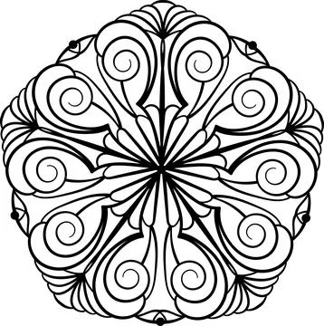 Elegant abstract mandala pattern in circle. Vector illustration. Illustrazione stock