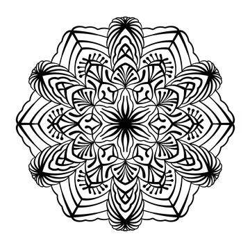 Elegant abstract mandala pattern in circle. Vector illustration. Stock Illustration