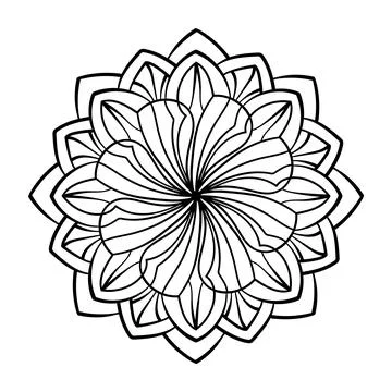 Elegant abstract mandala pattern in circle. Vector illustration. Stock Illustration