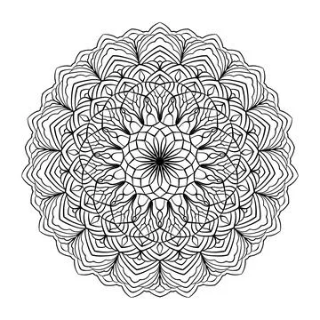 Elegant abstract mandala pattern in circle. Vector illustration. Stock Illustration