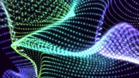 Elegant abstract motion background loop, dancing waving particle field Stock Footage 72934376