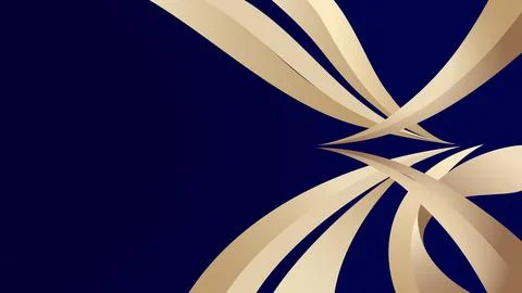 Elegant Abstract Navy Background with Flowing Ivory Ribbons Stock Illustration