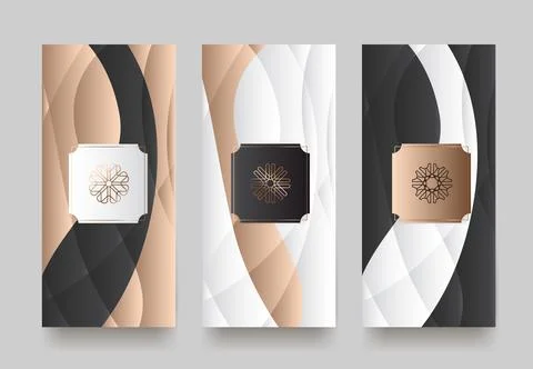 Elegant abstract packaging designs template with soft gradient textures and.. Illustrazione stock