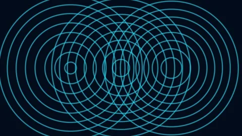 Elegant abstract ripple effect of interconnected blue concentric circles pa.. Видео 343634029