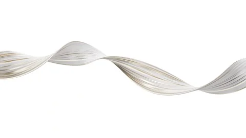 Elegant abstract spiral motion dynamic white twisted ribbon with golden str.. Stock-Footage 327524294