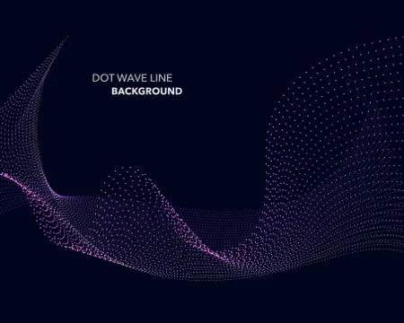 Elegant abstract vector dot wave line futuristic style background template Stock Illustration
