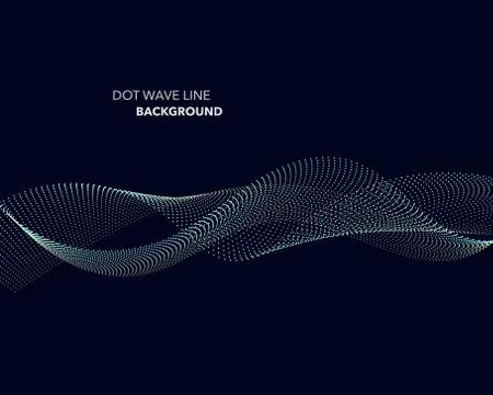 Elegant abstract vector dot wave line futuristic style background template 스톡 일러스트