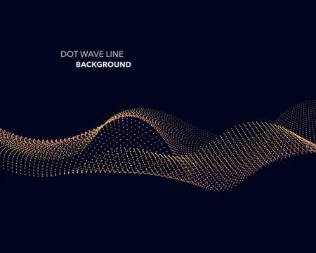 Elegant abstract vector dot wave line futuristic style background template Stock Illustration