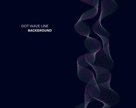 Elegant abstract vector dot wave line futuristic style background template Stock Illustration