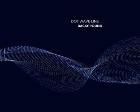Elegant abstract vector dot wave line futuristic style background template Stock Illustration