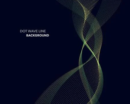 Elegant abstract vector dot wave line futuristic style background template Illustrazione stock