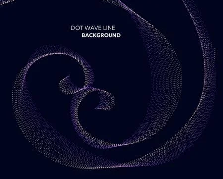 Elegant abstract vector dot wave line futuristic style background template Stock Illustration