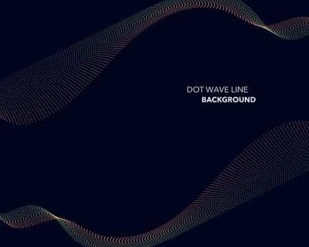 Elegant abstract vector dot wave line futuristic style background template Illustrazione stock