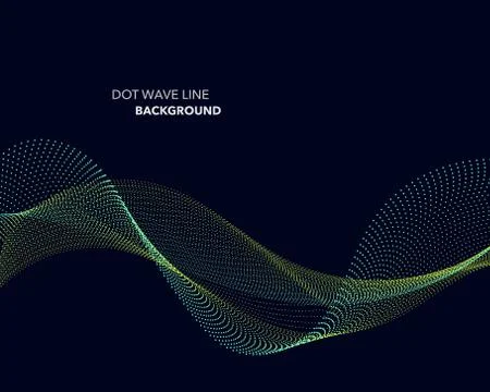 Elegant abstract vector dot wave line futuristic style background template Stock Illustration