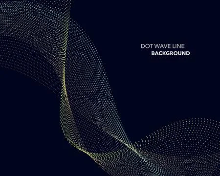 Elegant abstract vector dot wave line futuristic style background template Stock Illustration