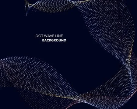 Elegant abstract vector dot wave line futuristic style background template Stock Illustration