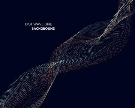 Elegant abstract vector dot wave line futuristic style background template Stock Illustration