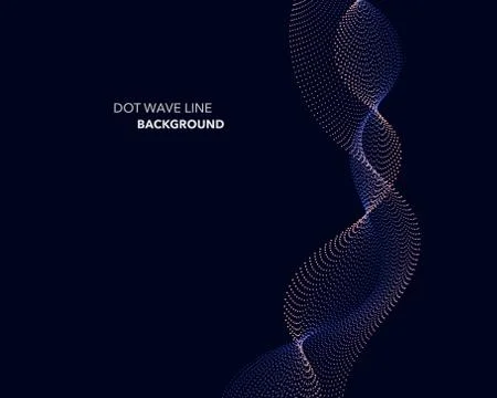 Elegant abstract vector dot wave line futuristic style background template Illustrazione stock
