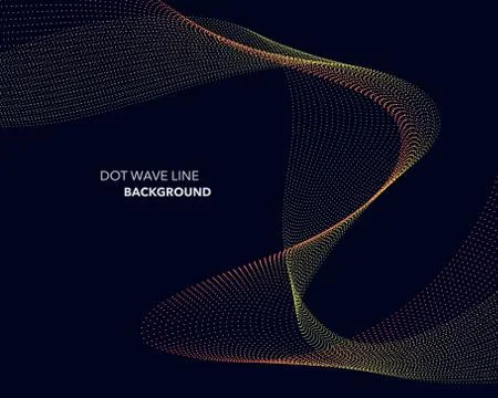 Elegant abstract vector dot wave line futuristic style background template Stock Illustration