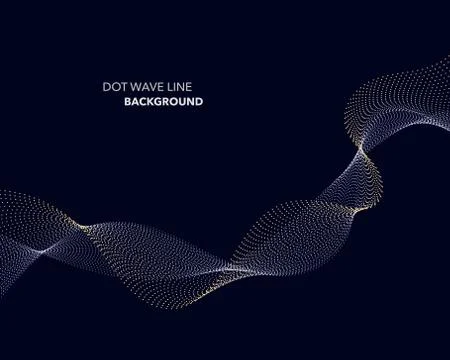 Elegant abstract vector dot wave line futuristic style background template 스톡 일러스트