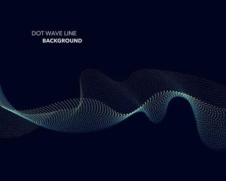 Elegant abstract vector dot wave line futuristic style background template イラスト素材