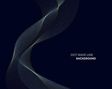 Elegant abstract vector dot wave line futuristic style background template 스톡 일러스트