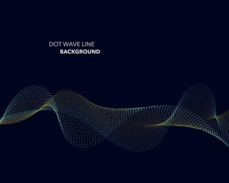 Elegant abstract vector dot wave line futuristic style background template Stock Illustration