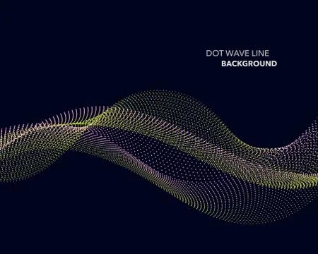 Elegant abstract vector dot wave line futuristic style background template Stock Illustration