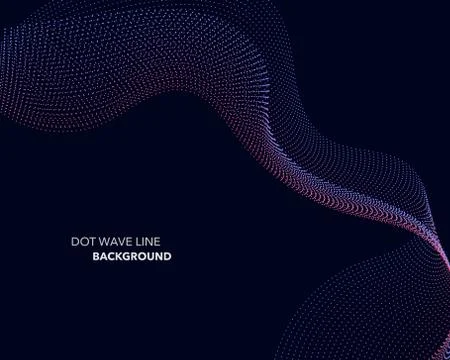 Elegant abstract vector dot wave line futuristic style background template Stock Illustration