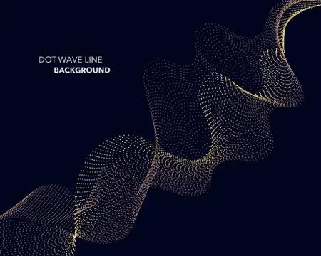 Elegant abstract vector dot wave line futuristic style background template Stock Illustration