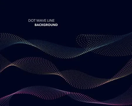 Elegant abstract vector dot wave line futuristic style background template イラスト素材