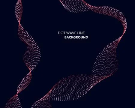 Elegant abstract vector dot wave line futuristic style background template Stock Illustration