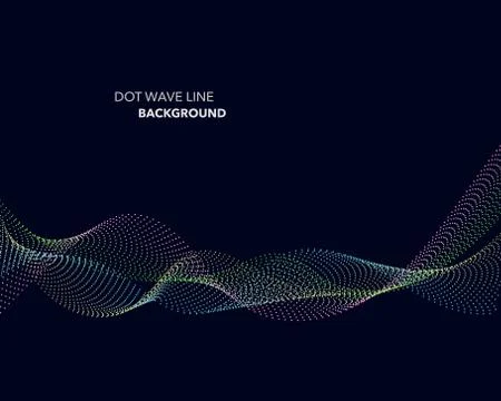 Elegant abstract vector dot wave line futuristic style background template Stock Illustration
