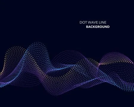 Elegant abstract vector dot wave line futuristic style background template Stock Illustration