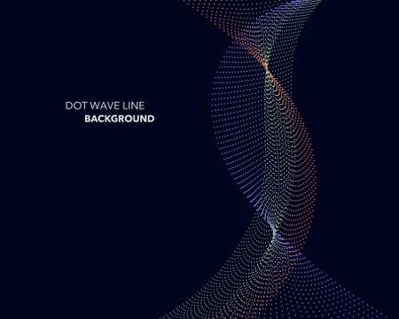 Elegant abstract vector dot wave line futuristic style background template Illustrazione stock