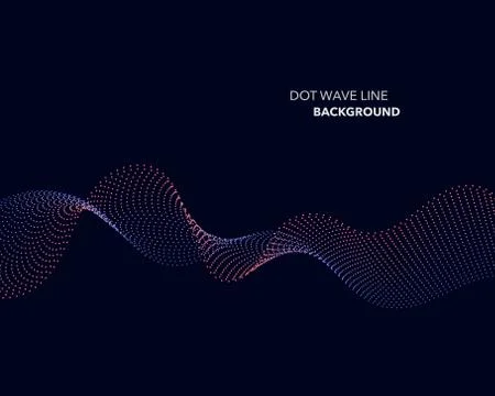 Elegant abstract vector dot wave line futuristic style background template Stock Illustration