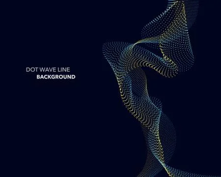 Elegant abstract vector dot wave line futuristic style background template Stock Illustration