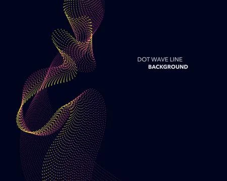 Elegant abstract vector dot wave line futuristic style background template 스톡 일러스트