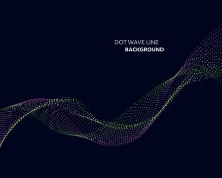 Elegant abstract vector dot wave line futuristic style background template Stock Illustration