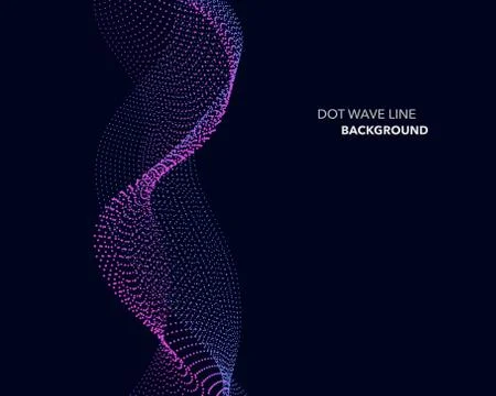 Elegant abstract vector dot wave line futuristic style background template イラスト素材