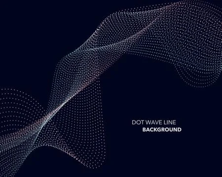 Elegant abstract vector dot wave line futuristic style background template イラスト素材