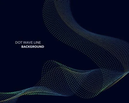 Elegant abstract vector dot wave line futuristic style background template Stock Illustration